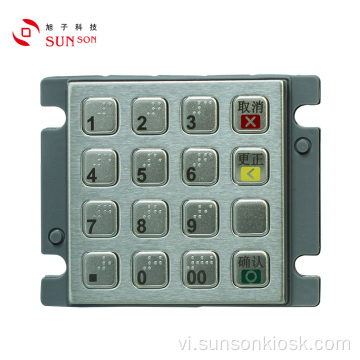 Bàn phím PIN được mã hóa EMV AES bằng thép không gỉ nhỏ gọn
